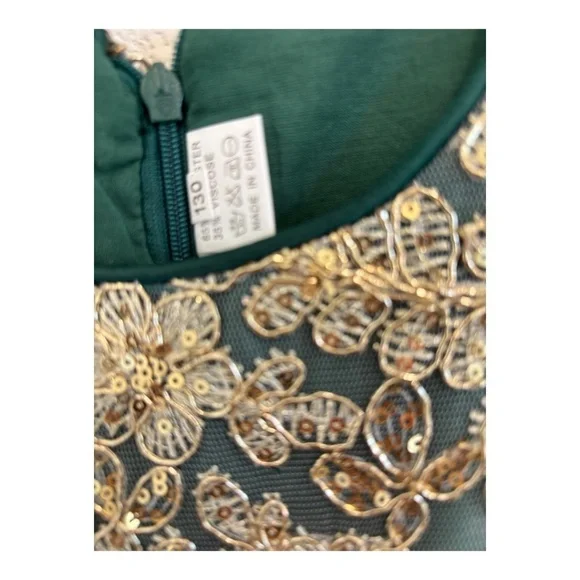 NEW Girls Sequin and Toile Party Pagent Formal Maxi Taffeta Bow Dress - Picture 5 of 6